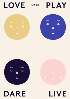 Paper Collective Four Feelings poster, 50x70 cm Multi