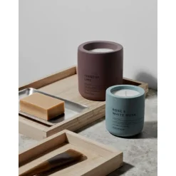 Blomus Fraga scented candles 24 hours, Rose & White Musk-Flintstone Blue