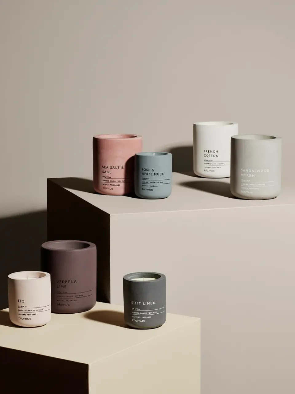 Blomus Fraga scented candles 24 hours, Soft Linen-Magnet Grey Sale