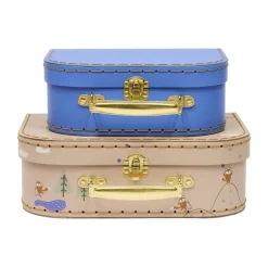 OYOY Friends in the Forest suitcase set 2 pieces, Fox BeigeBlue Clearance