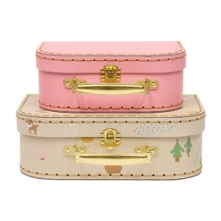 OYOY Friends in the Forest suitcase set 2 pieces, Deer & Duck PinkBeige Discount