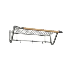Essem Design Funk hat shelf, Stainless steel, oiled oak bar Grey Discount