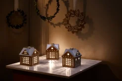 Kähler Gingerbread candle house, Christmas barn 11.5 cm Brown New