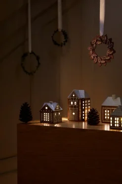 Kähler Gingerbread candle house, Christmas barn 11.5 cm Brown New