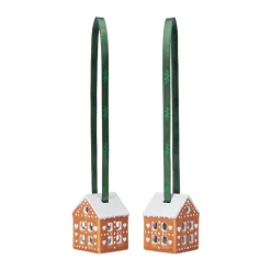 Kähler Gingerbread Christmas hanging 5 cm 2-pack, Brown Best