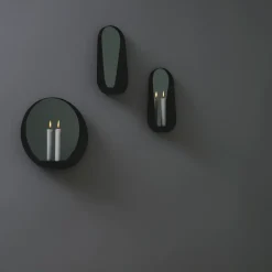 Gejst Glim mirror/candlestick oval 12x28 cm, Black Sale
