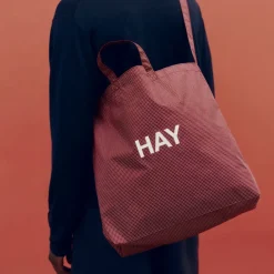HAY Grid Crossover Bag medium, Burgundy, medium Red New