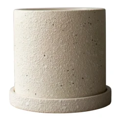 DBKD Grow flower pot Ø13 cm with saucer, Creme structure Beige Hot
