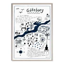 Fine Little Day Göteborg poster, 50x70 cm BlueBlackWhite Sale