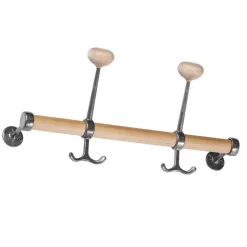 Essem Design Gustav coat rack, birch-aluminium BrownSilver-coloured Clearance