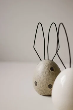 DBKD Hare Easter decoration H18 cm, dot Beige