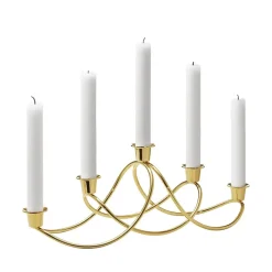 Georg Jensen Harmony candle holder, gold plated Gold-coloured Best