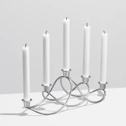 Georg Jensen Harmony candle holder, polished Silver-coloured Clearance