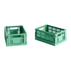HAY Colour Crate Mini 2-pack 13x17 cm, Dark mint Green