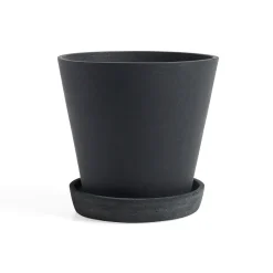 HAY Flowerpot with saucer XXL Ø26 cm, Black Hot
