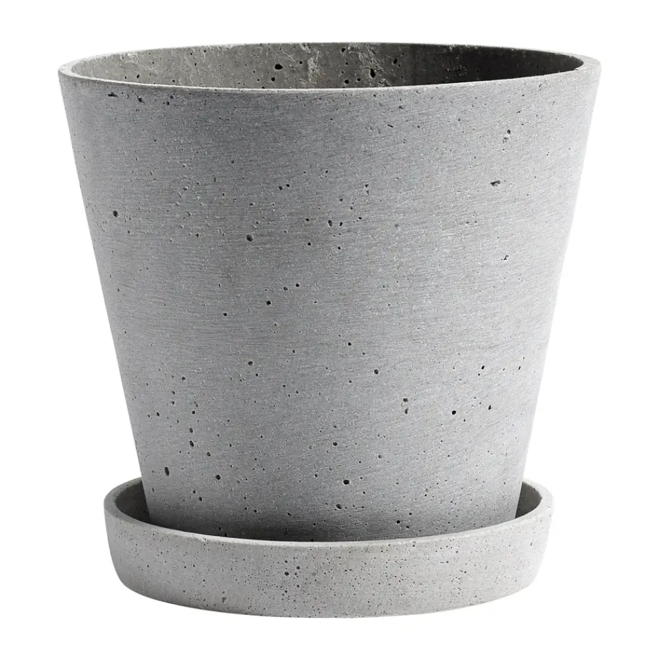 HAY Flowerpot with saucer L Ø17.5 cm, Grey New