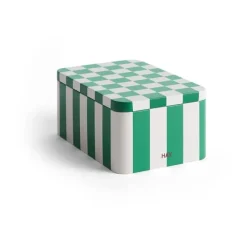HAY Tin Container small, Green-off white Multi Clearance