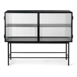 Ferm Living Haze sideboard, -wavy glass Black New