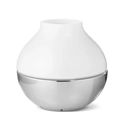 Georg Jensen Henning Koppel hurricane candle holder, Ø 19.2 cm Silver-colouredWhite Clearance