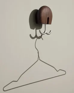 Massproductions Hercule wall hook, Oiled walnut Brown