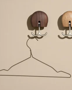 Massproductions Hercule wall hook, Oiled walnut Brown