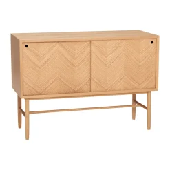 Hübsch Herringbone dresser with sliding doors, Oak Beige Best