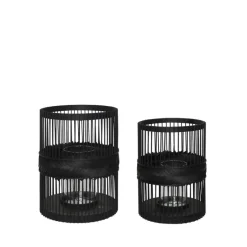 Hübsch Hexa lanterns 2-pack, Black New