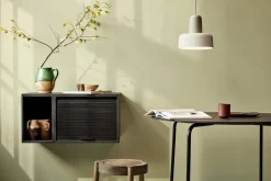 Northern Hifive cabinet with jalusi door, painted oak Black Clearance