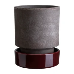 Bergs Potter Hoff pot, Ø18 cm, Raw Grey-Deep Burgundy GreyPurple Online