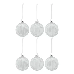Scandi Living Holiday baubles 6-pack, White Sale