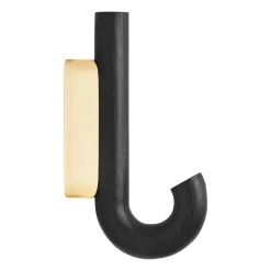 Gejst Hook hook mini 13.3 cm, Black oak-brass BlackGold-coloured Outlet