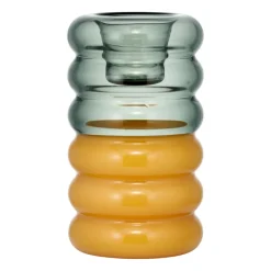 Design Letters Hoop candle sticks Ø3.5x9 cm, Smoke-milky yellow GreyYellow Discount