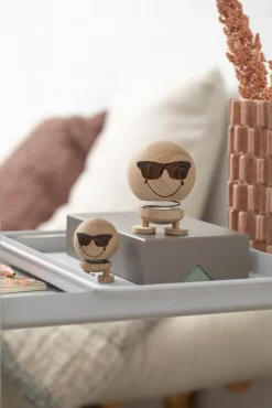 Hoptimist Smiley Cool M figure, Raw oak Brown Sale