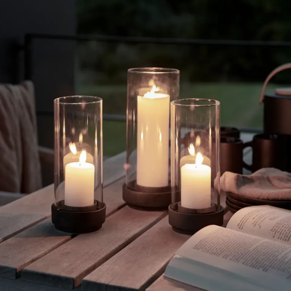 Stelton Hurricane lantern black, Large Brown Best
