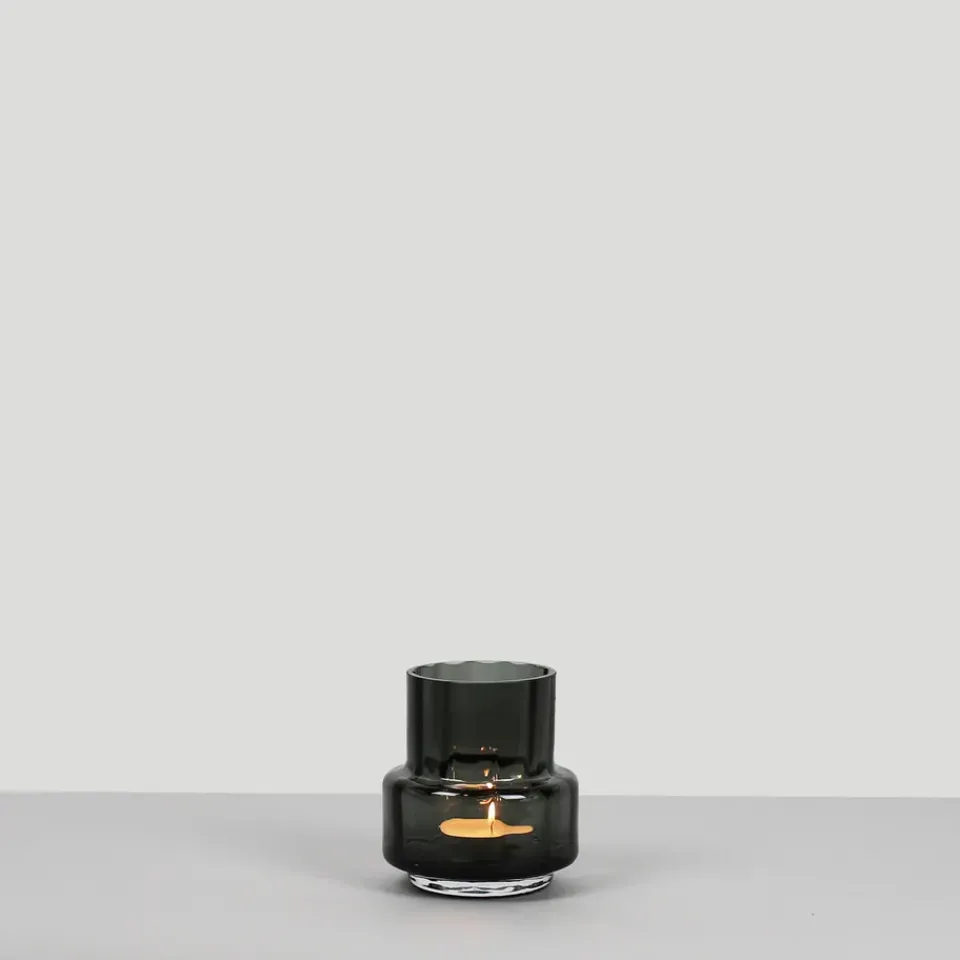 Ro Collection Hurricane reflections tealight no 25, Smoked Grey