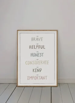 Kunskapstavlan® I am poster 30x40 cm, Dusty pastel Multi Online