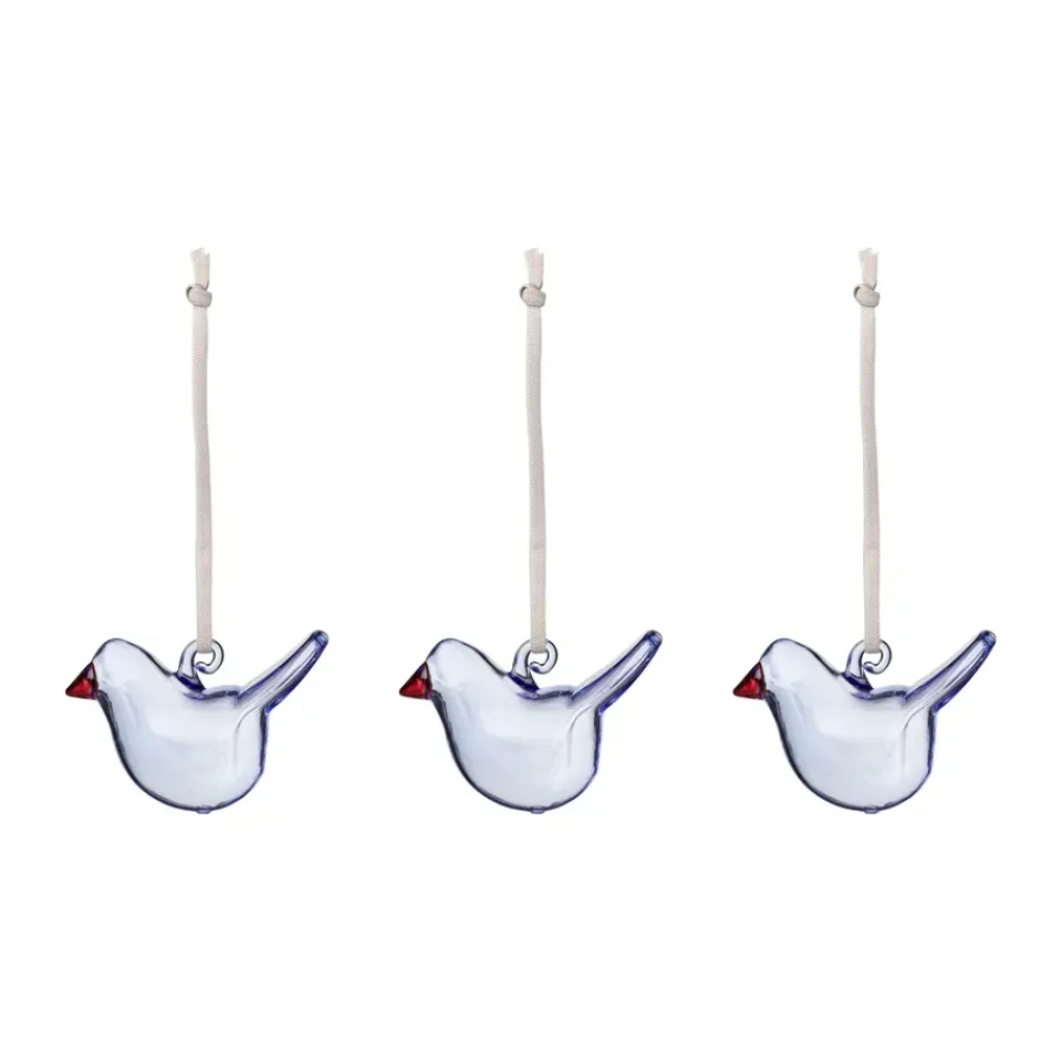 Iittala glass bird, Bright , mini, 3-pack Blue Sale