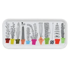 Almedahls Italiensk blomsterhylla tray, 32x15 cm BlueGreenYellowOrangeWhite Outlet