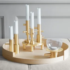 Fritz Hansen Jaime Hayon Single candle holder brass, #2 Gold-coloured New
