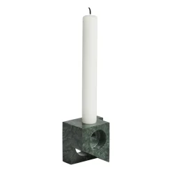 Woud Jeu de dés 2 candle holder marble, Green Discount