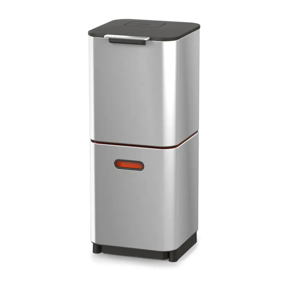 Joseph Joseph Totem Compact trash bin 40 L, Stainless steel Silver-coloured