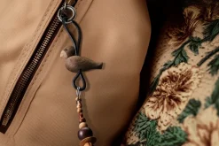 Kay Bojesen Denmark Kaj Bojesen bird keyring, Smoked oak, black leather Brown Hot