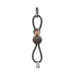 Kay Bojesen Denmark Kaj Bojesen bird keyring, Smoked oak, black leather Brown Hot
