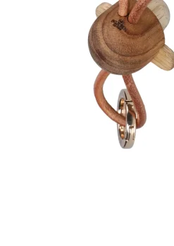 Kay Bojesen Denmark Kaj Bojesen monkey keyring, Teak, limba wood, natural leather Brown Outlet