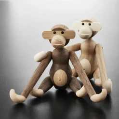 Kay Bojesen Denmark Kay Bojesen wooden monkey small, Untreated oak and maple BeigeBrown