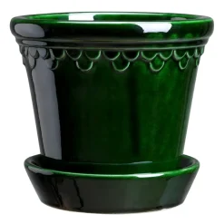 Bergs Potter Københavner flower pot glazed Ø10 cm, Green Clearance