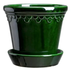 Bergs Potter Københavner flower pot glazed Ø16 cm, Green Best