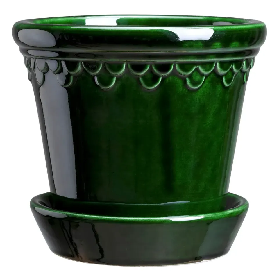Bergs Potter Københavner flower pot glazed Ø16 cm, Green Best