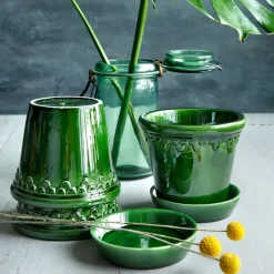 Bergs Potter Københavner flower pot glazed Ø14 cm, Green Best