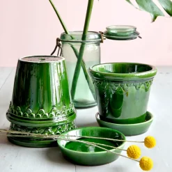 Bergs Potter Københavner flower pot glazed Ø18 cm, Green Discount